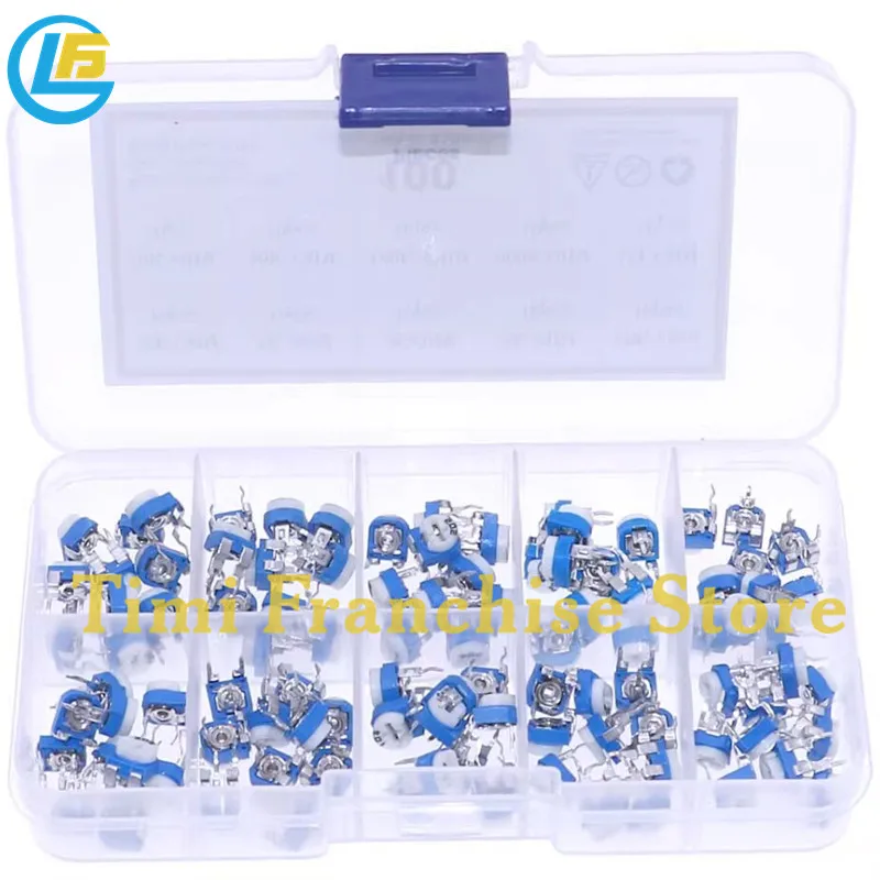 100 Stück/Box rm065 Potentiometer variable Widerstände Kit 500r Ohm-1m Ohm Trimmer Potentiometer einstellbare Widerstände Set 065 1k 10k