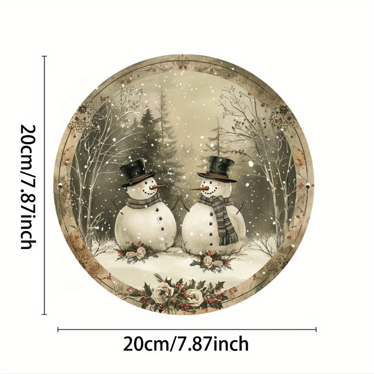 1pc, Rustic Snowman Vintage Aluminum Sign, 8x8 inches, Festive Christmas Smile, Metal Wall Art for Indoor & Outdoor, Home, Resta