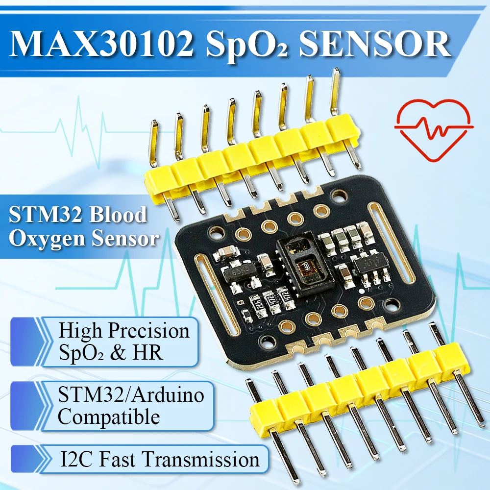 Blood Oxygen Concentration Sensor MAX30102 STM32 Modules MH-ET LIVE 8PIN Heart Rate Detection Module