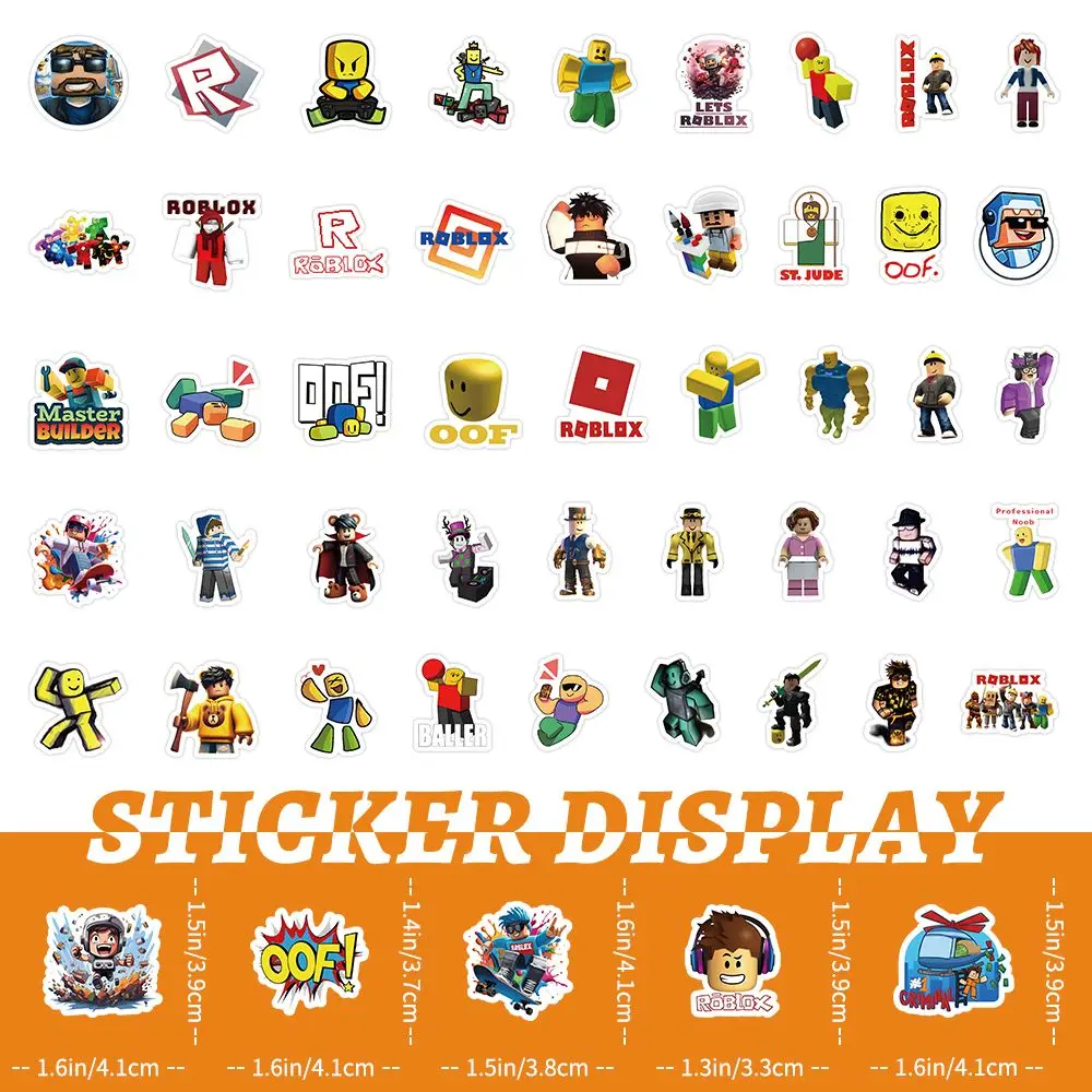 100 Sheets Roblox Sticker Handbook Decorate Creativity Graffiti Diy Water Proof Patch Boy Computer Water Cup Game Pattern Gift