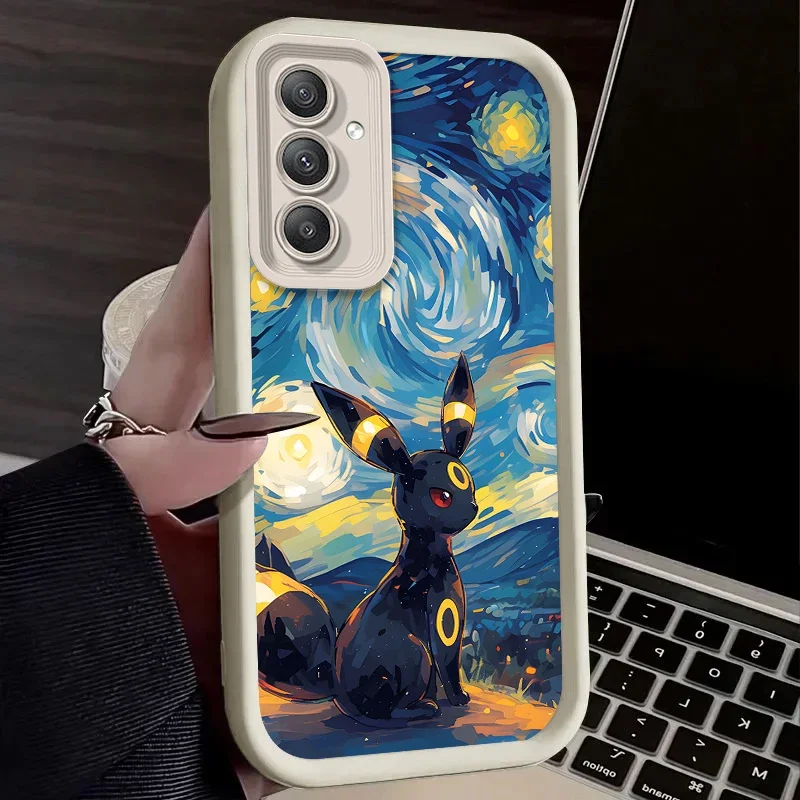 Capa para samsung galaxy a55 a35 a25 a15 a05 a05s 5g a24 a13 a23 a12 a22 a32 a52 a52s a71 a72 a51 4g pintura a óleo p-pokemon capa