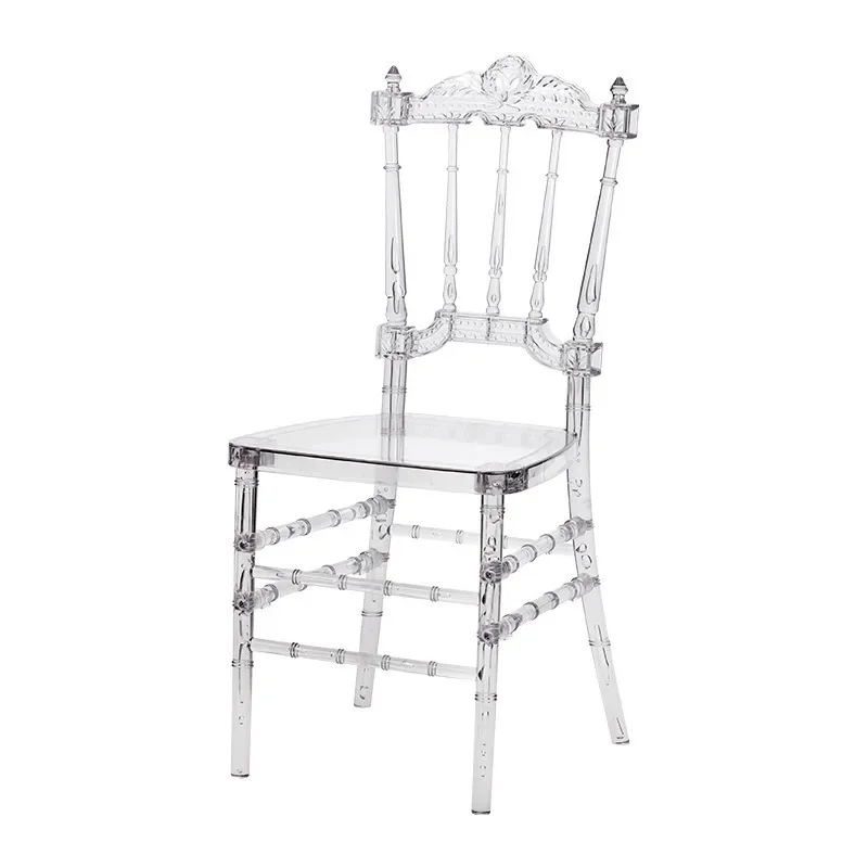 

European transparent acrylic crystal chair, wedding back chair, leisure crown chair, hotel castle chair