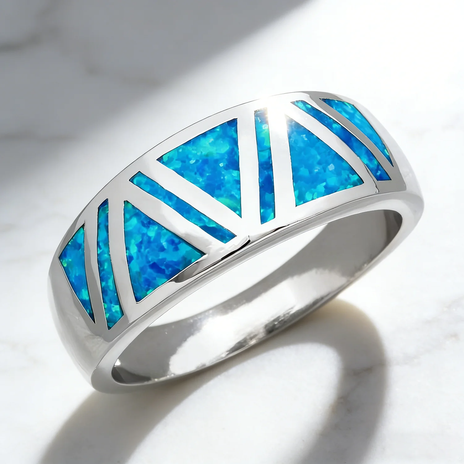 Euro Style Precious Fire Opal Gem White K Plated Rings For Women & Men Wholesale Fine Jewelry 2025 New Fashion Opal Jewelry