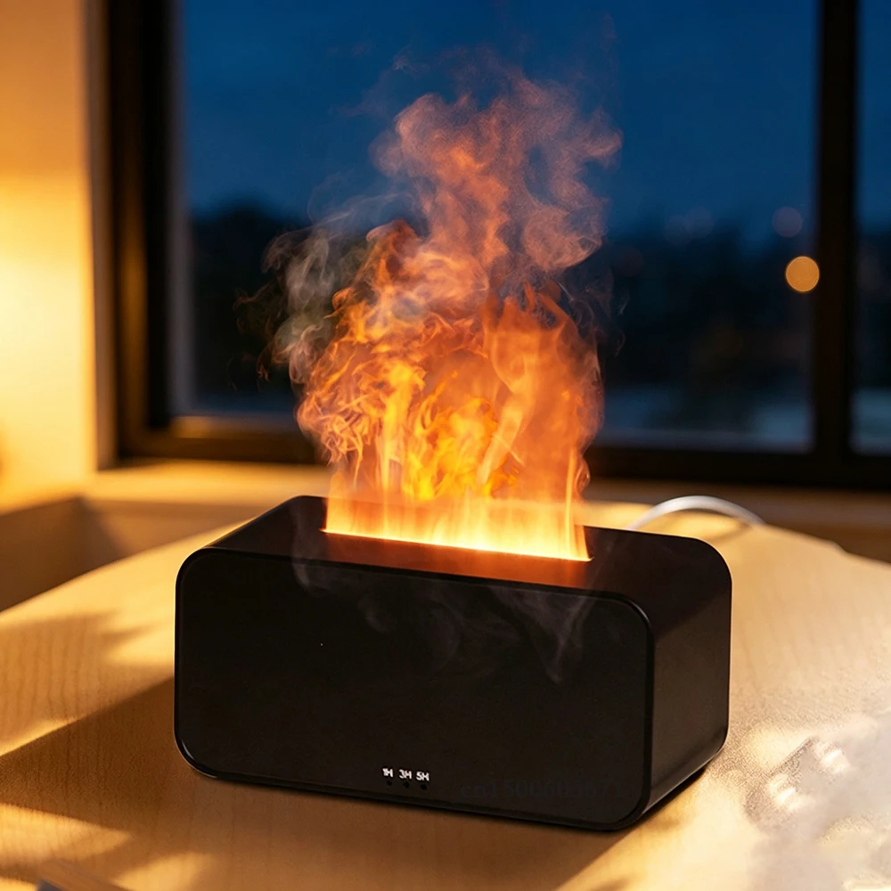 Flame Aroma Diffuser Home Air Humidifier Cool Mist Essential Oil Fragrance With LED Light Aroma Fragrance Diffuser For Bedroom