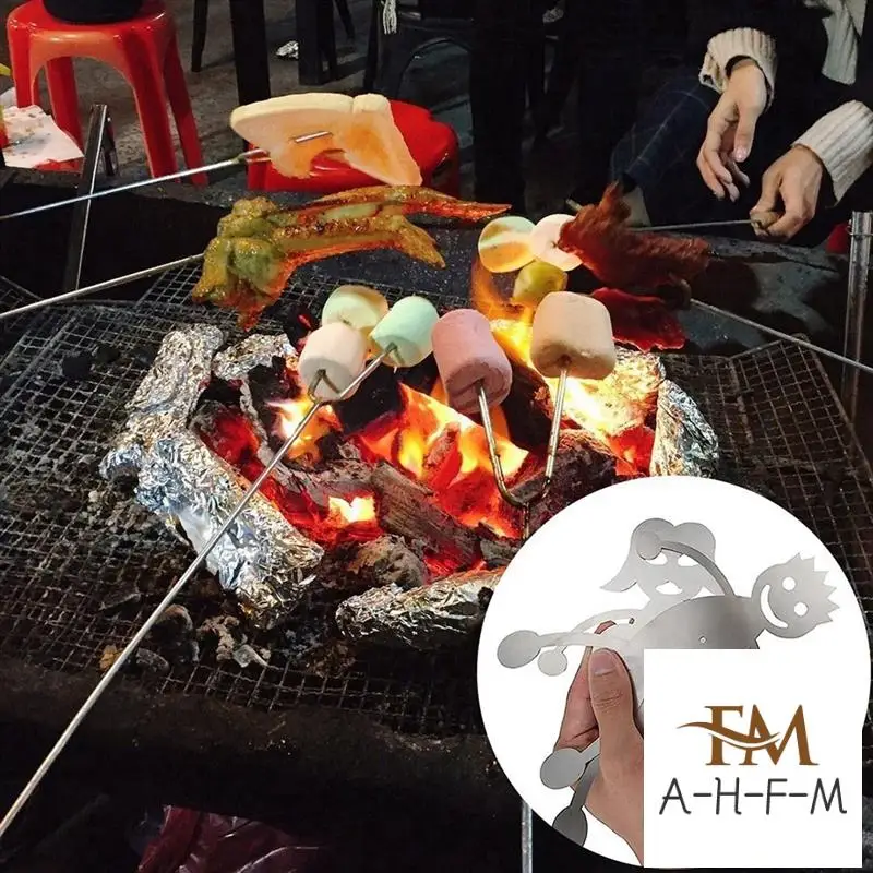 Roasting Stick,Stainless Steel Hot Dog Sticks For Campfire, Funny Fire Pit Tools For Camping,Novelty Barbecue Tools
