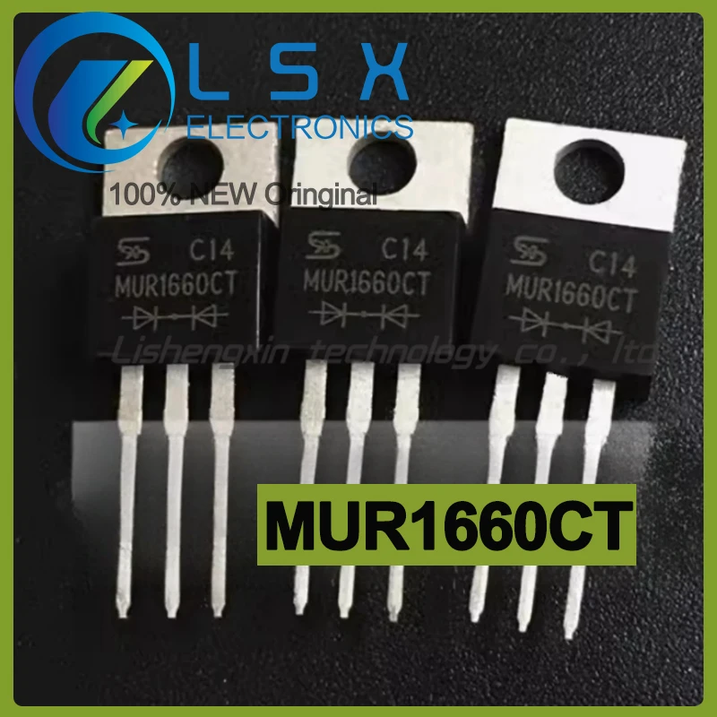 10pcs MUR1660CT TO-220 600V 16A New and Original