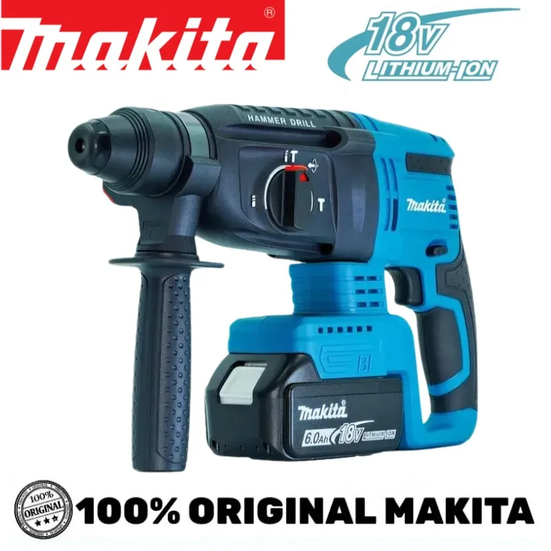 Taladro Percutor Inalámbrico Profesional Makita DHR242 de 18V, Baja Vibración 13.5m/s², Herramienta Eléctrica para Aplicaciones Exigentes
