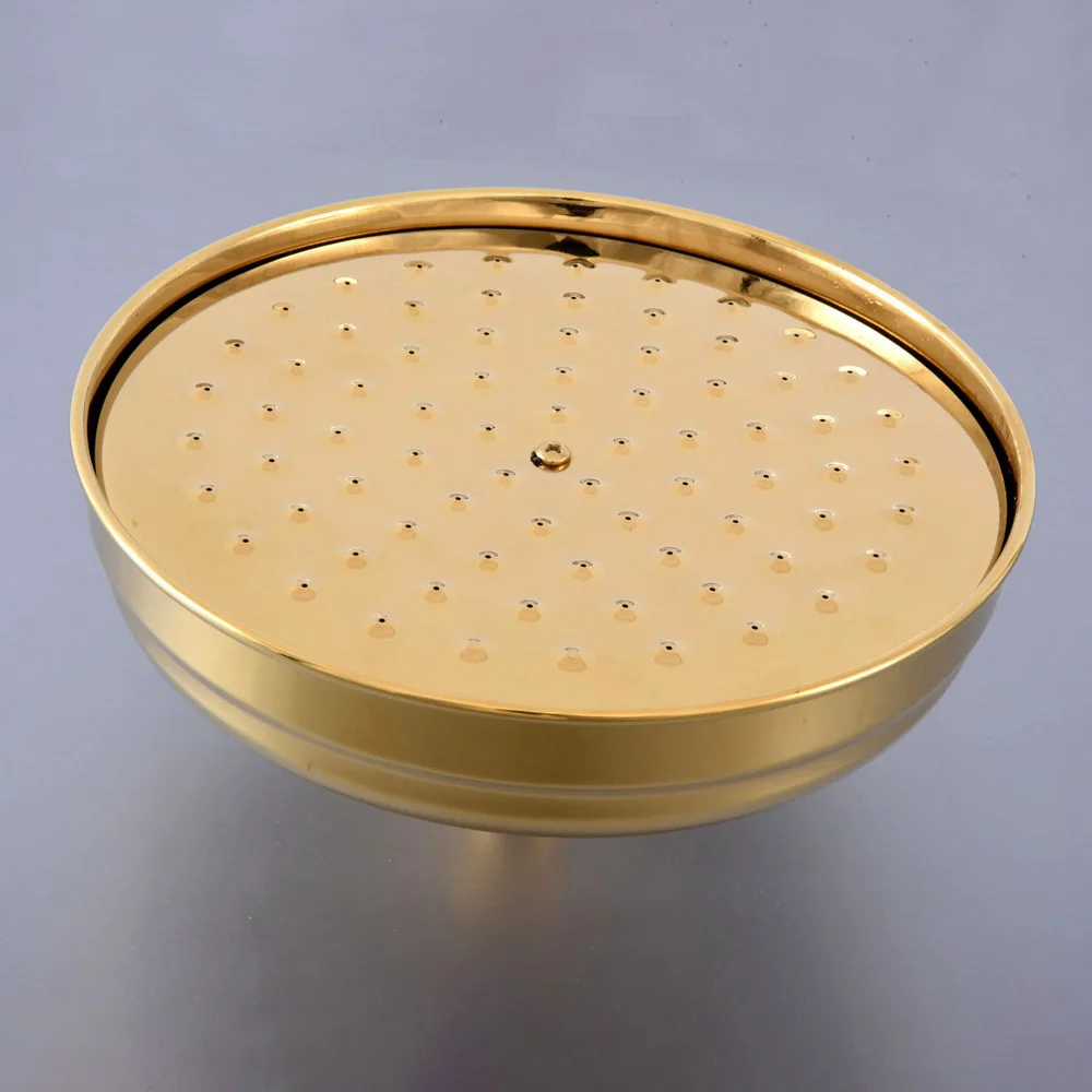 8 Inch Round Rainfall Shower Head Rainfall Bathroom Top Sprayer Luxury Gold Color Brass Rain Showerhead  tsh268