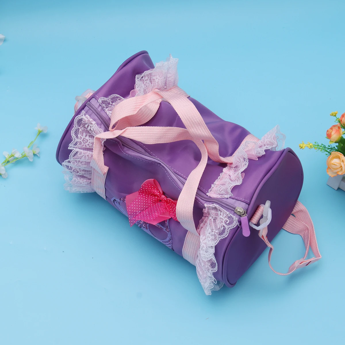 

Girls Ballet Tote Bag Large Capacity Smooth Zipper Shoulder Duffle Messenger Bag For Dance Gymnastics Yoga Violet