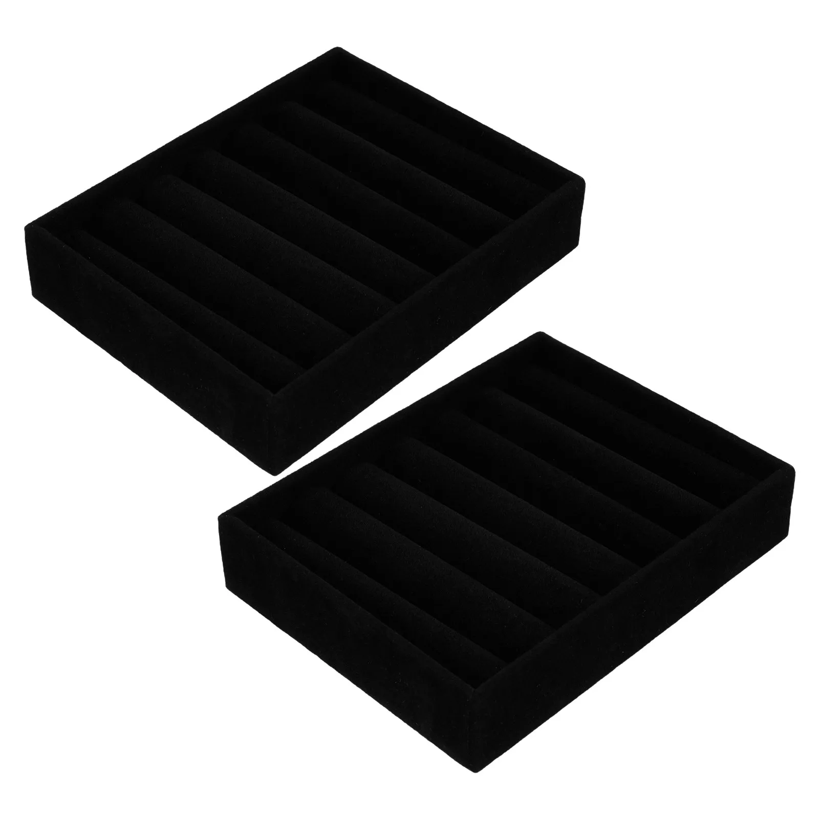 2Pcs Premium Ring Display Tray Jewelry Organizer for Rings Storage Showcase Box Bedroom Vanity Desk Travel Friendly Compact