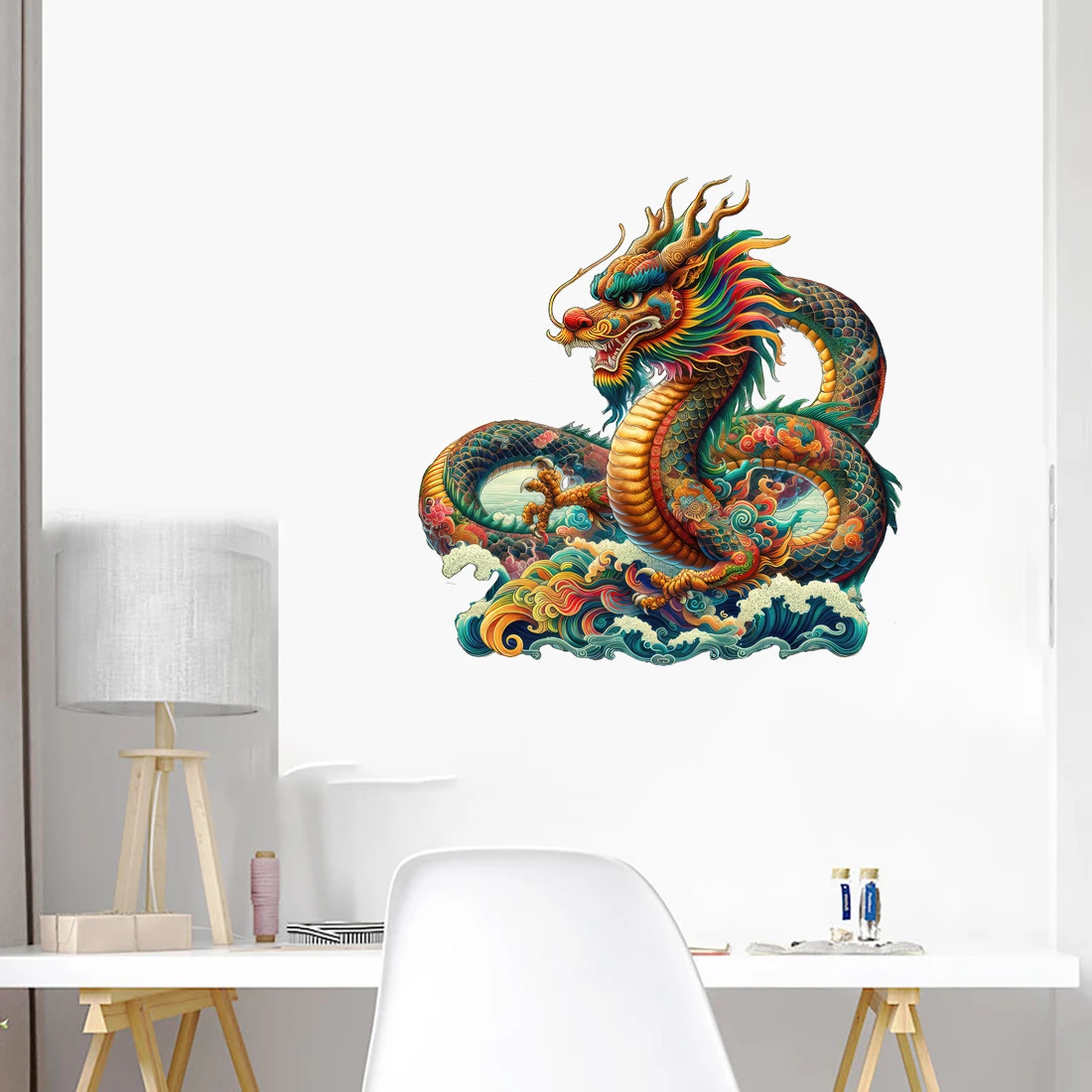 Three Ratels Q65 Colorful Traditional Dragon wall sticker for home decoration IPad sticker car decals