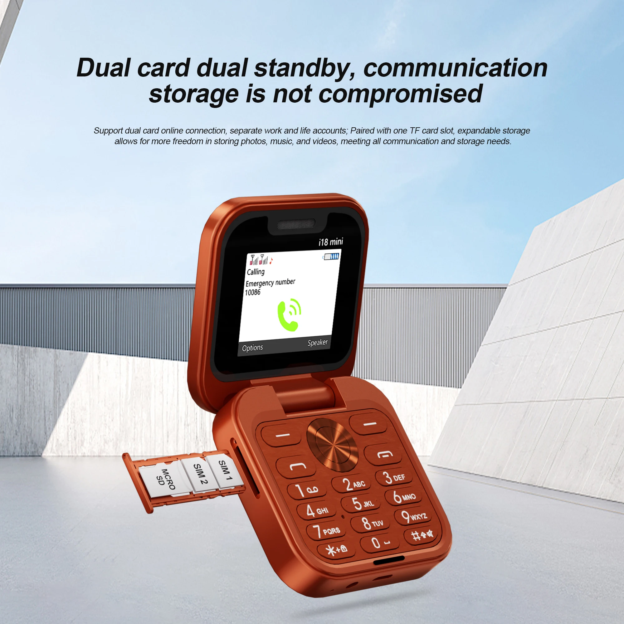 SERVO i18 mini Flip Mobile Phones 1.77