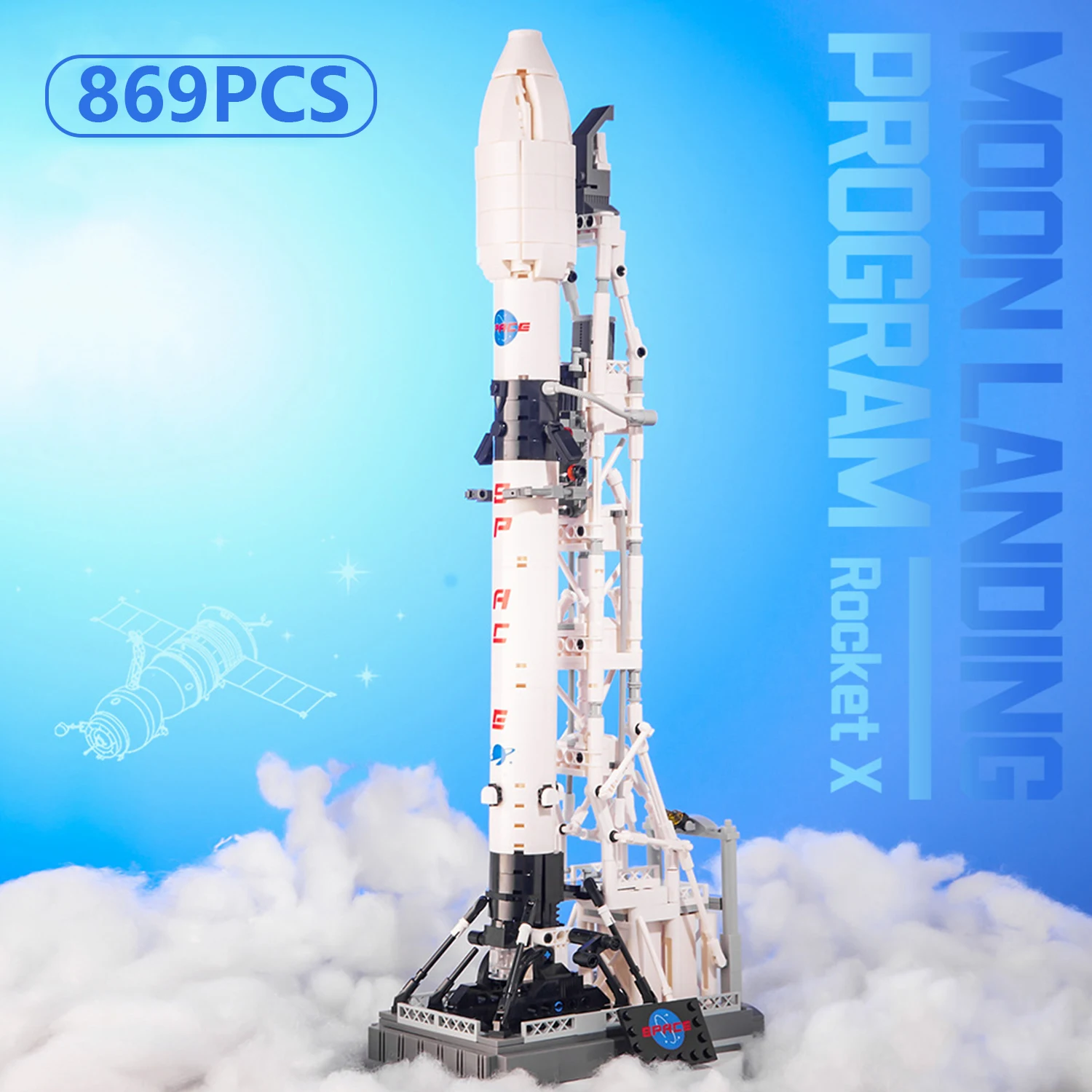 

Moon Mission X Ракета Мелкие частицы Детские строительные блоки Сборная игрушка Совместимый образовательный подарок