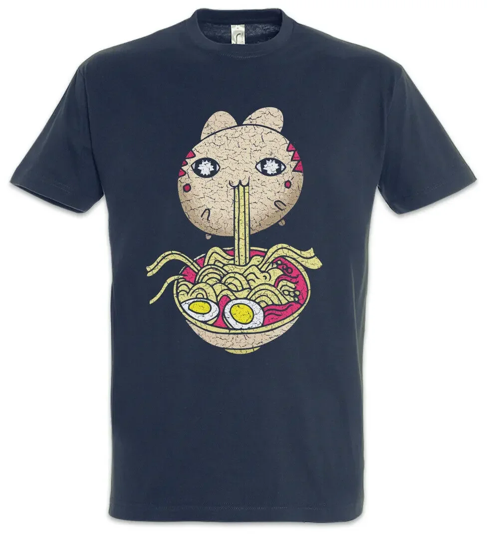 

Funny Japanese Ramen Bowl Cats Love Addiction Cat Noodles T-Shirt. Summer Cotton O-Neck Short Sleeve Mens T Shirt New S-3XL