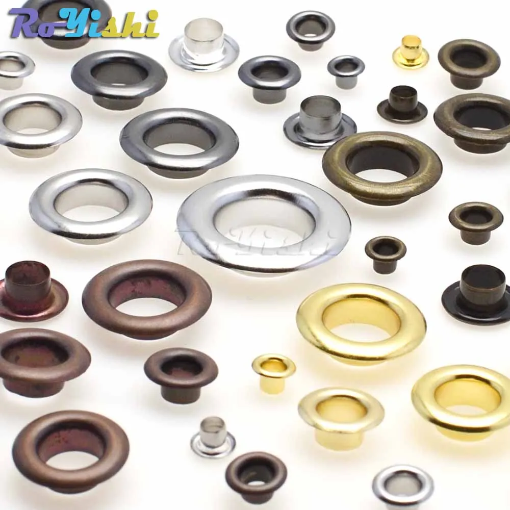 50pcs/pack Metal Eyelets Grommets 6MM 8MM for Leather Craft DIY Scrapbooking Shoes Fashion Practical Accessories