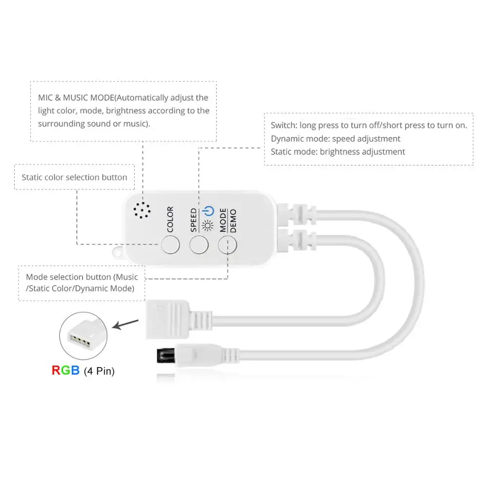 Music Bluetooth Light switch Controller Smart Switch interruptor 12v Remote Control Switch For LED Strip Lamp 5050 RGB Tape