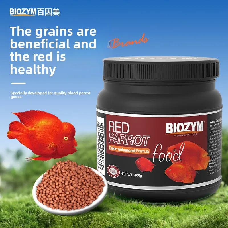 

BIOZYM Blood Parrot Cichlid Food - Microbial Enhanced Color Boosting Pellets for Tropical Fish(High Protein,Astaxanthin Formula)