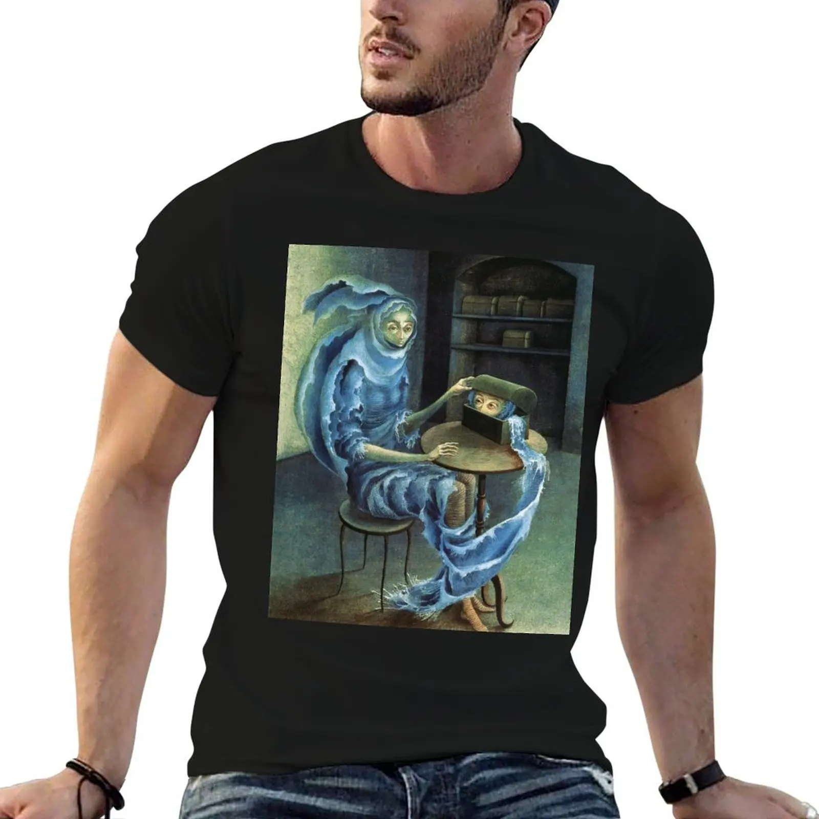 Camiseta Meeting, de Remedios Varo, camisetas de lujo para hombre, camisetas gráficas divertidas para hombre, camiseta divertida para hombre