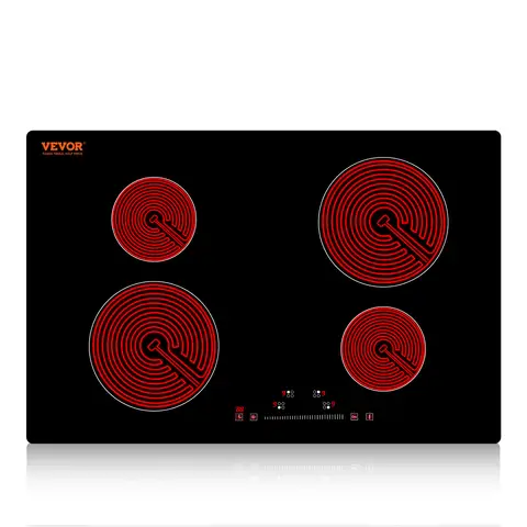 SucceBuy 2/4/5 Burners Built-in Induction Stove Top 12/24/30in Ceramic Glass Electric Cooktop For Household Commercial  Cooking