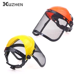 Garden Grass Trimmer Safety Helmet Hat with Full Face Mesh Protective Mask for Logging Brush Cutter Forestry Protection