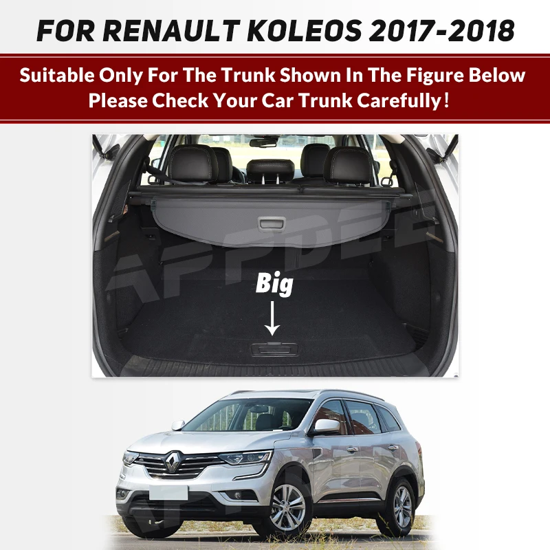 Auto Full Coverage Trunk Mat For Renault Koleos SUV 2017-2019 18 Car Boot Cover Pad Cargo Liner Interior Protector Accessories