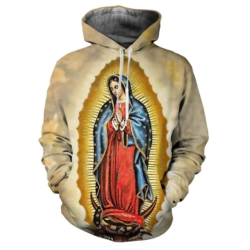 Autumn Virgin Mary 3D Print Hoodies Men Women Fashion Casual Sweatshirts Oversized Hoodie Pullovers Tracksuit Kids Clothing