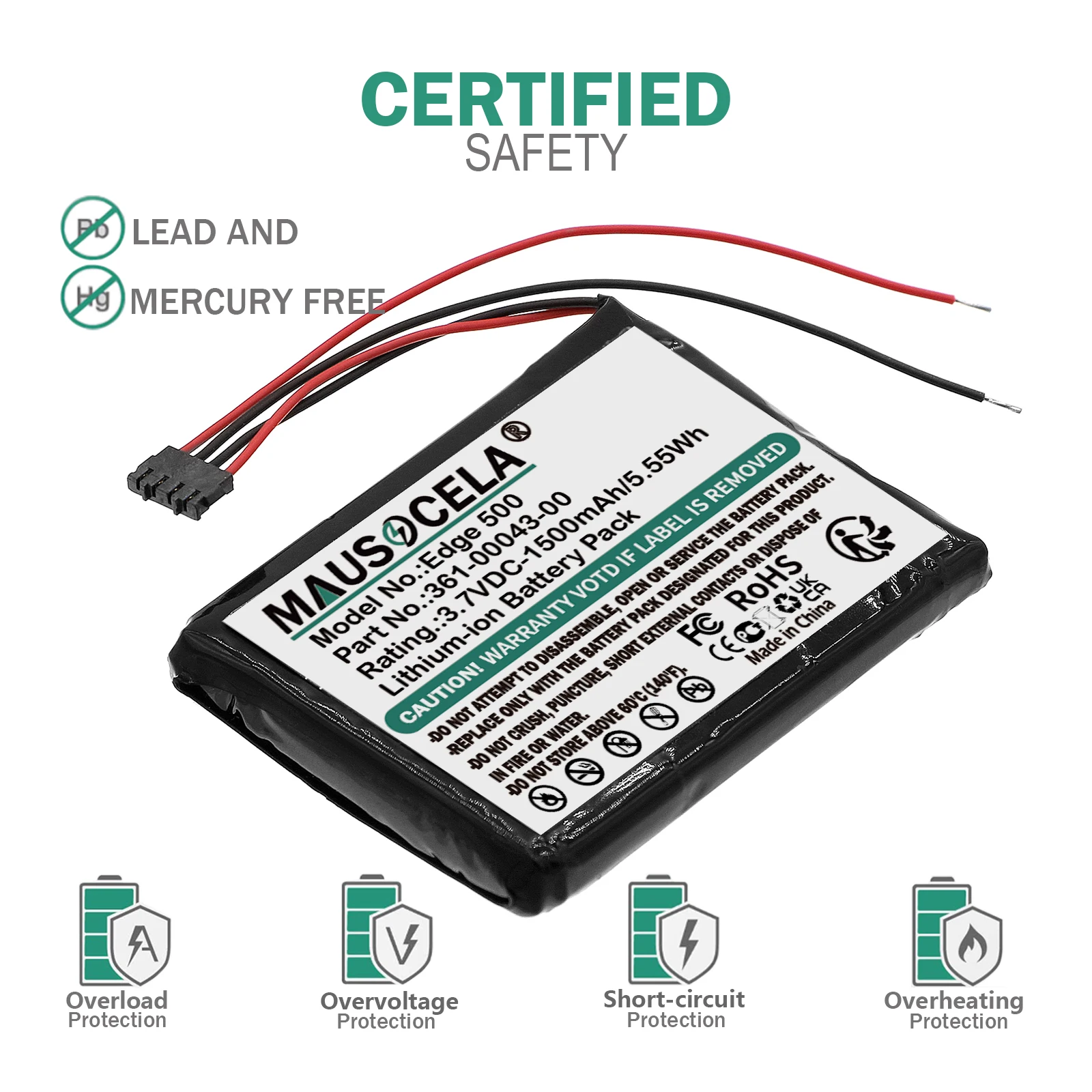 

1500mAh GPS,Navigator Battery For Garmin:361-00043-00,361-00043-01,361-0043-00,361-0043-01,Edge 200,205,500,520,Explore 820