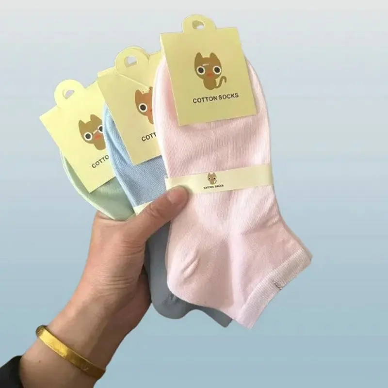 Chaussettes courtes en coton respirant pour femmes, 5/10 paires, fines, bateau, bouche peu profonde, courtes, été, haute qualité, nouveau