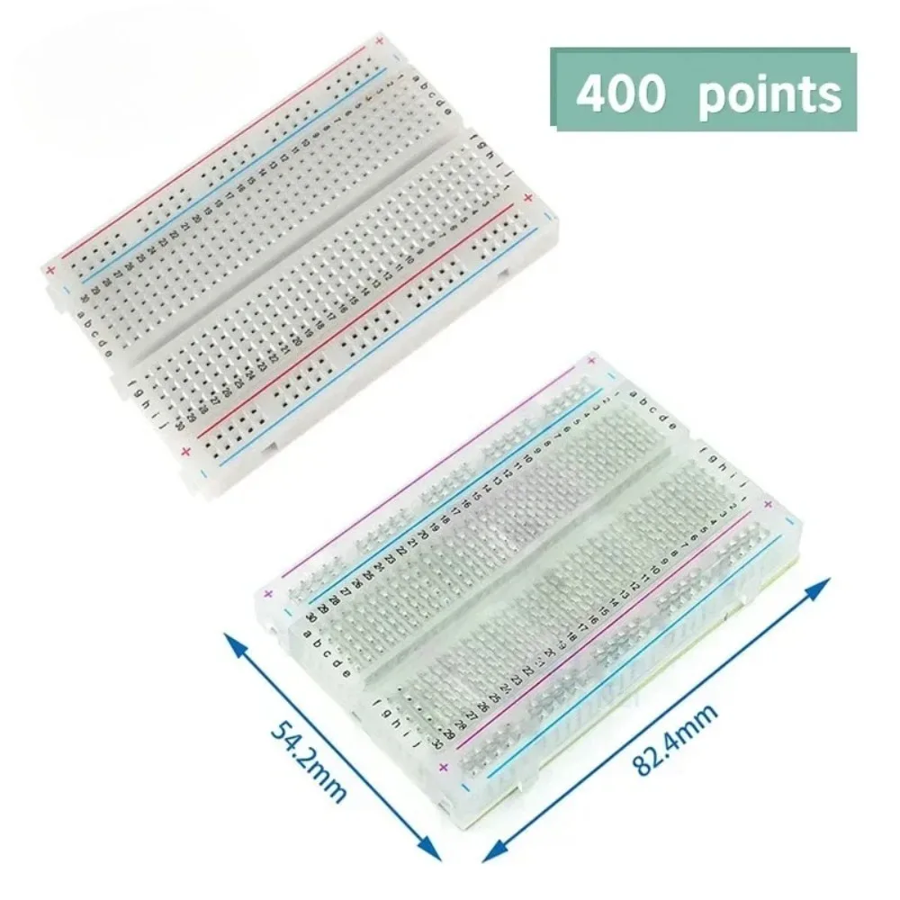Breadboard 400 Point Solderless Prototype PCB Bread Board Test Develop Dupont line DIY Bread Board White Transparent for arduino