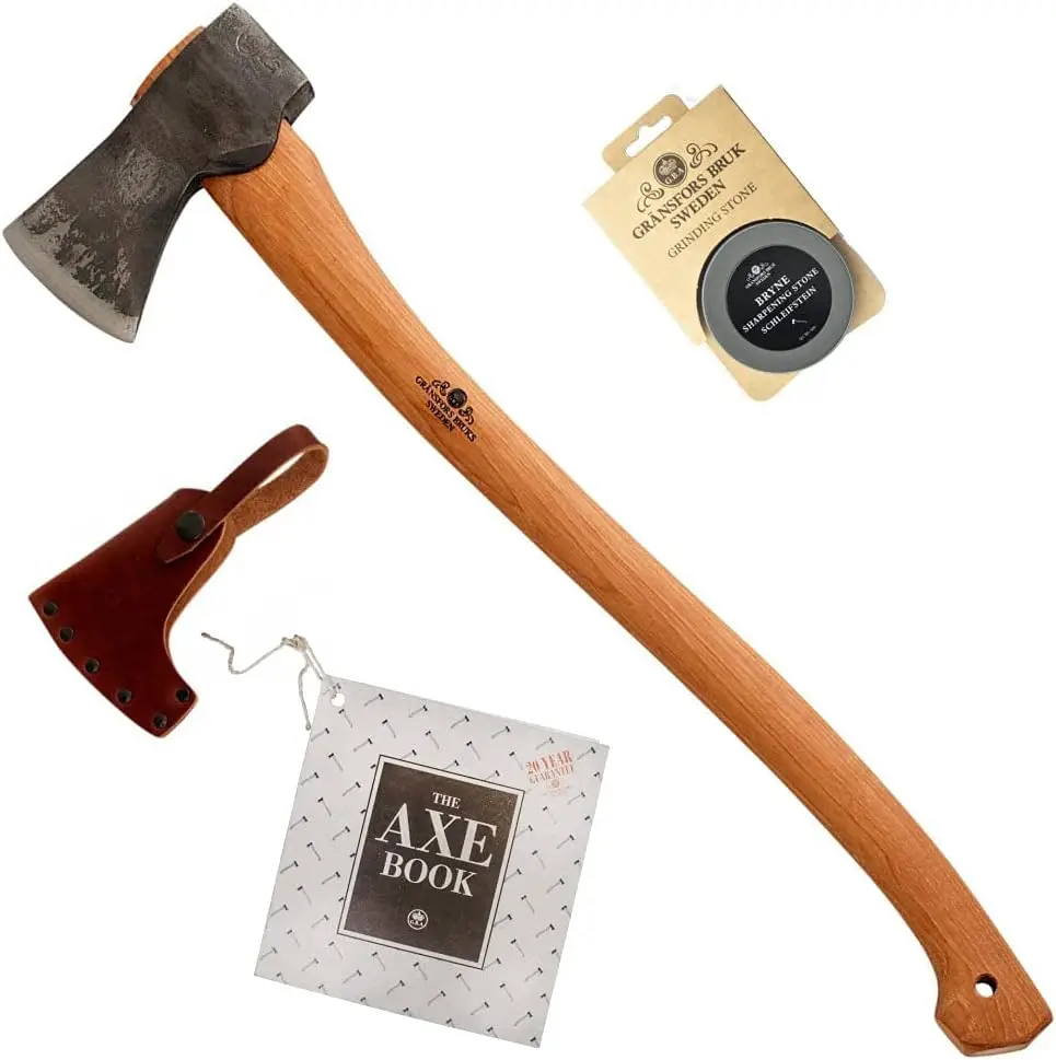 hge Vian Forest Axe (430) With Ceramic Grinding Stone (4034) - Bundle (2 Items) Garden Sculpture Outdoor Decoration