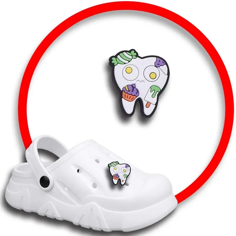 Q Edition denti ciondoli per scarpe per Crocs sandali donna zoccoli spille decorazioni per scarpe accessori uomo distintivi scarpe per bambini accessori