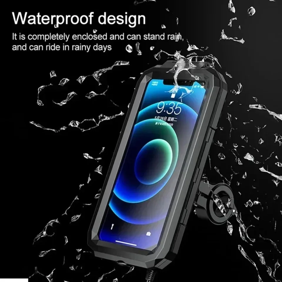 

Waterproof Bike Phone Case Holder S/L Size Universal Motorcycle Handlebar Mount 360 Rotatable for 4.7-6.8 Inch Phone Holder