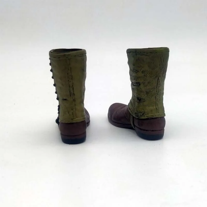 1/6 Scale WWII Hollow boots Model Long military Shoes Green splicing For 12in Action Figure Toy Accessory HT DID