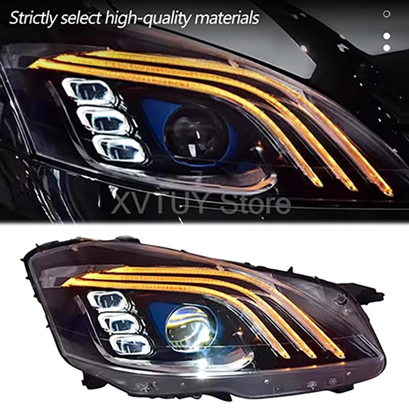 

Автомобильные фары для Mercedes Benz S-Class 2006-2012 W221, фара в сборе, светодиодная фара DRL, последовательный указатель поворота, дальний ближний свет