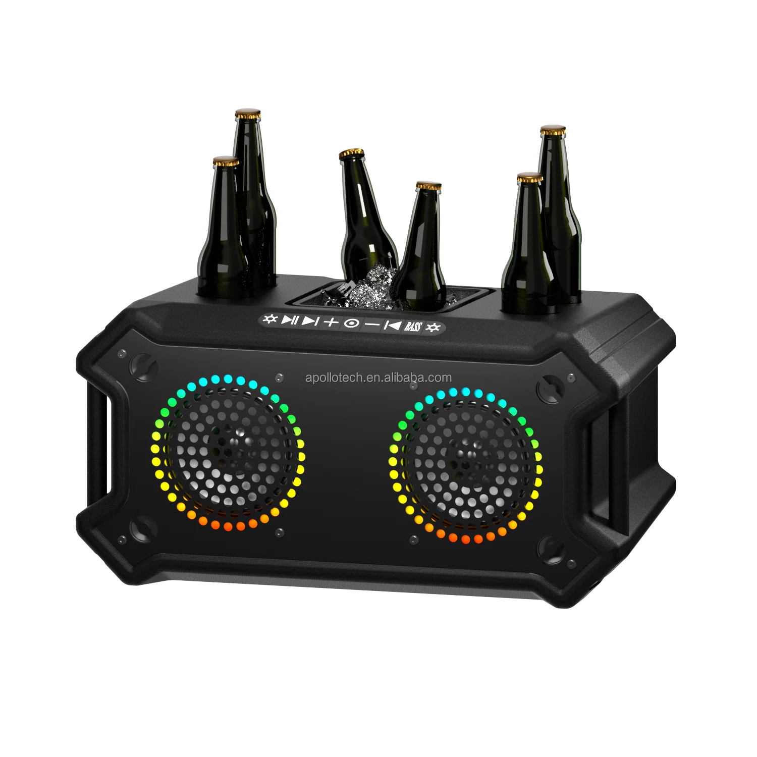 140W IPX7 Portable Bluetooth Party Speaker With RGB Lights Deep Bass Outdoor Boombox