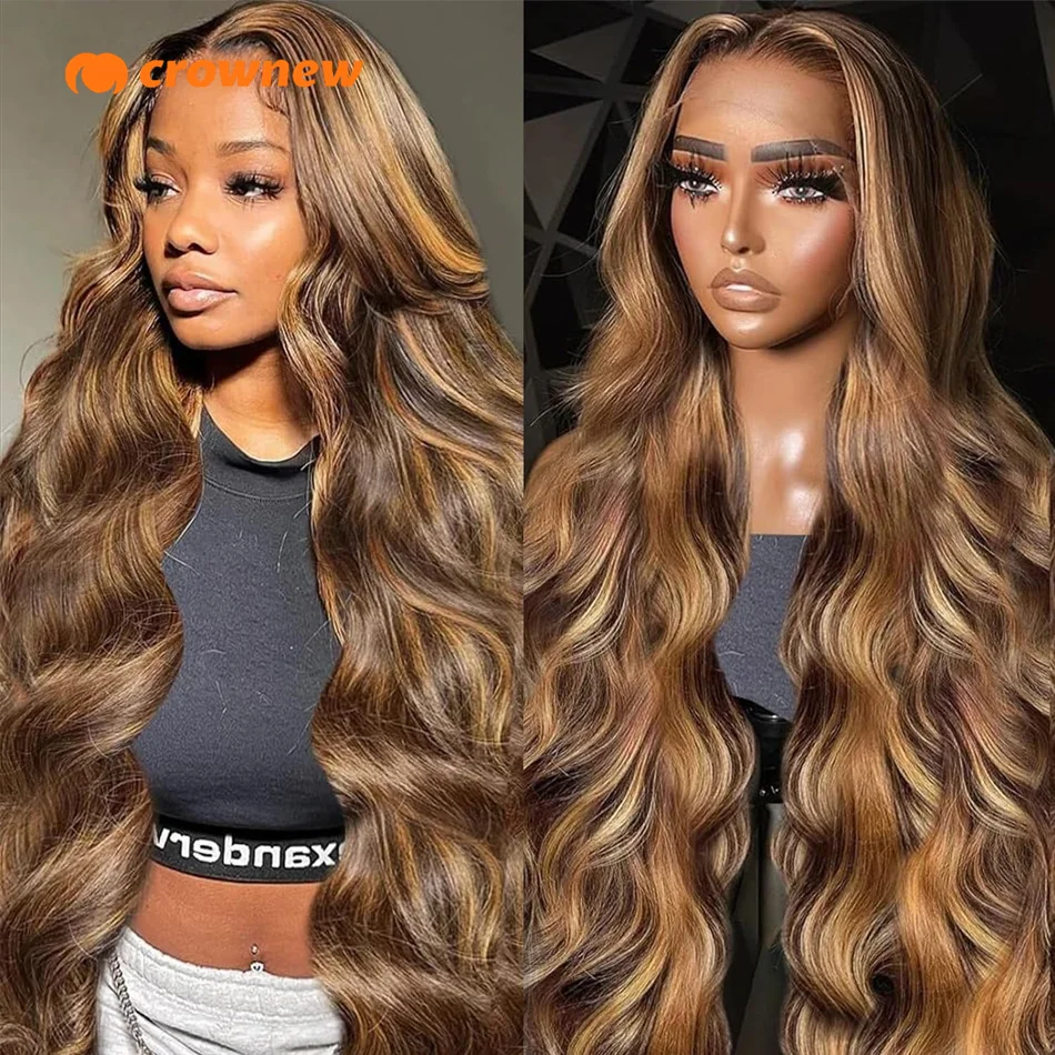 Highlight Body Wave Human Hair Wigs 13X4 Hd Lace Humain Hair Wig 100% Ombre Honey Blond Lace Front Wigs Human Hair Pre Plucked