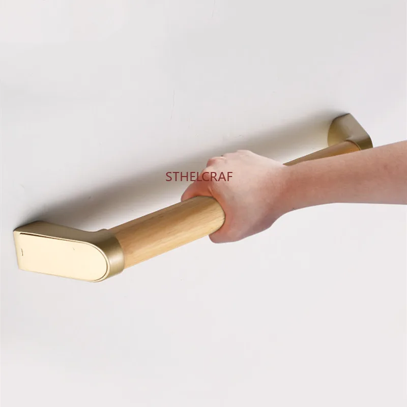 

1PC Outdoor Courtyard Gate Pulls Large-sized Solid Wood Handle Bathroom Hardware Anti-drop Handle Indoor Barn Door Handle