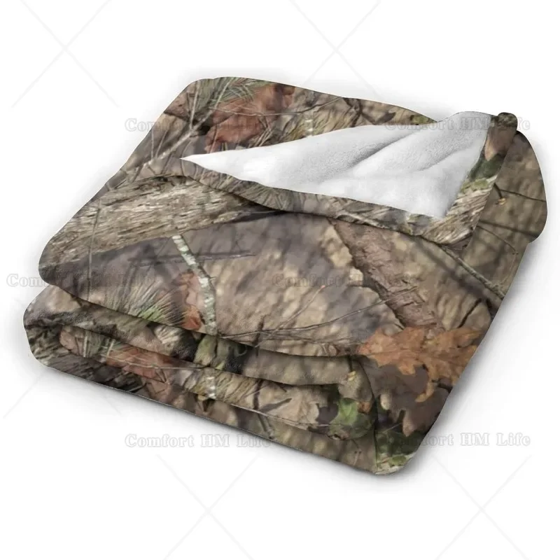 Camo Hunting Camouflage Forest Throw Blanket Super Soft Warm Bed Blankets for Couch Sofa Office Car Cozy Flannel Plush Blanket