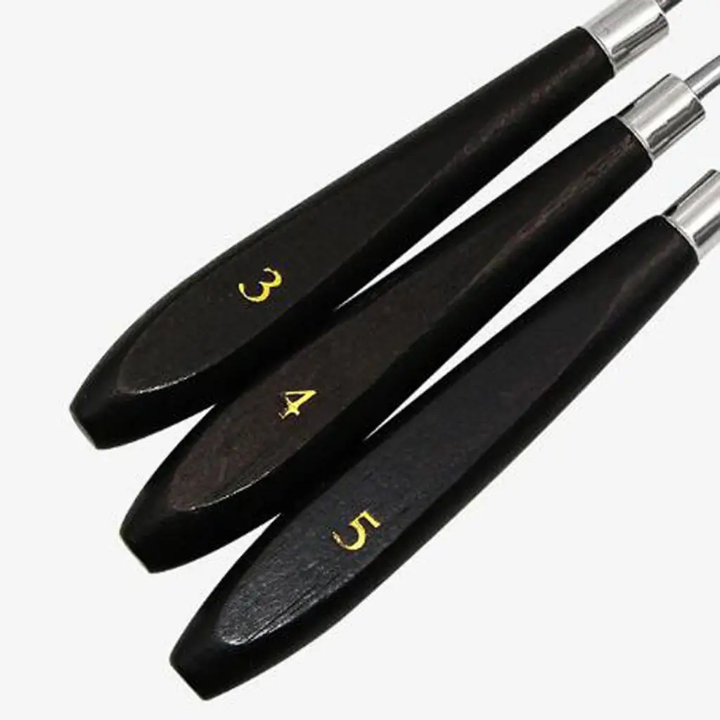 Professional Oil Painting Palette Knife Set 5 Stainless Steel Flexible Spatulas with Wooden Handles for Acrylic Mixing Art