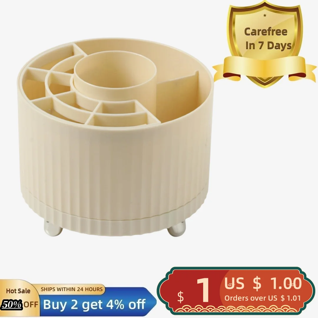

360 Degree Rotating Makeup Organizer Large Capacity Pen Stationery Cosmetic Brushes Holder Desk Storage Box for Office School