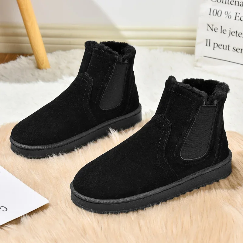 Winter Snow Boots Men Ug Boots Women Snow Shoes Sneakers High-top Shoes Male Llightweight Snow Furry Warmth Sneakers Men Women