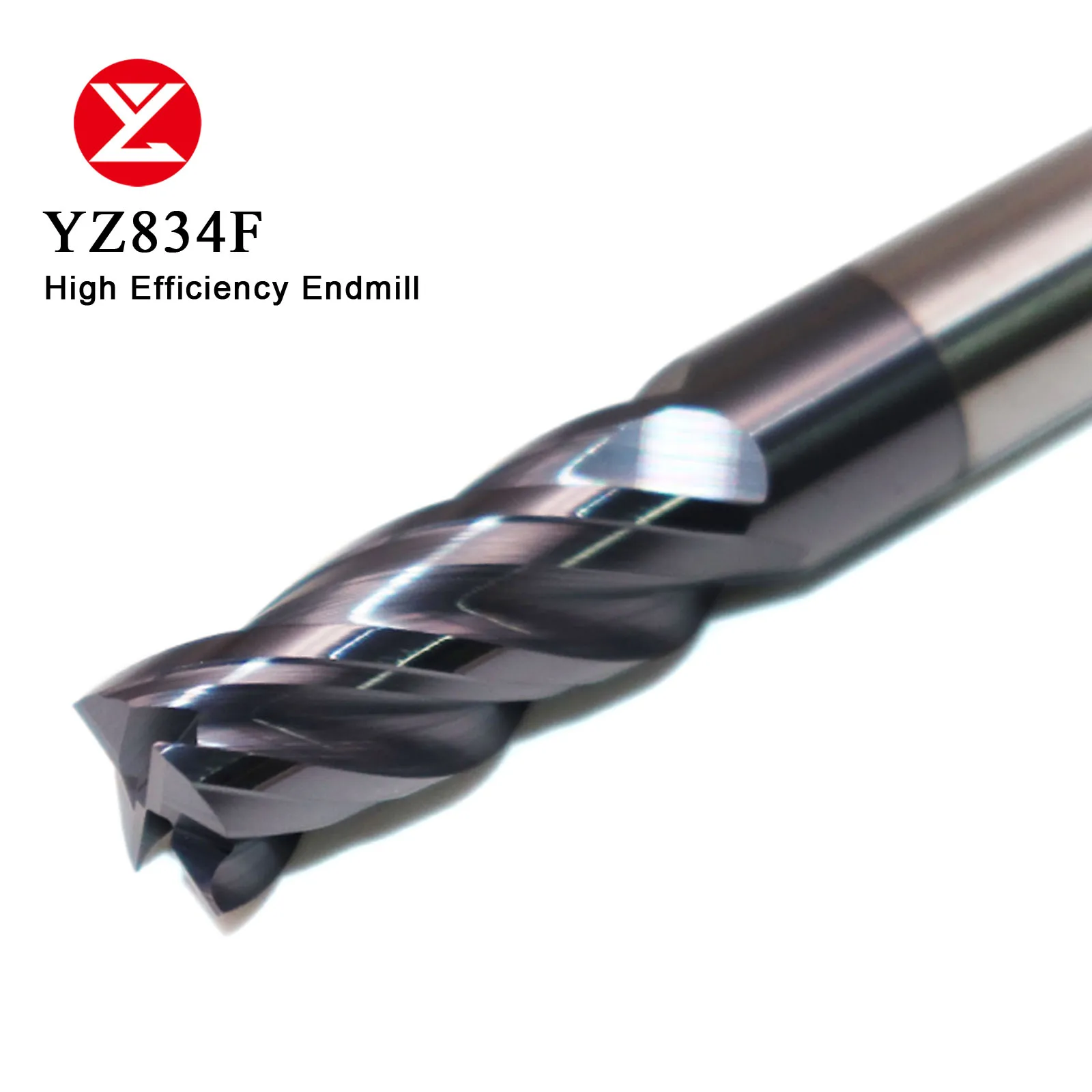 HRC55 Carbide Square Bit End Mills  Milling Cutter 4 Flutes 4mm 6mm 8mm 10mm 12mm Endmill AiTiCrN Coating  for Alloy Steels It