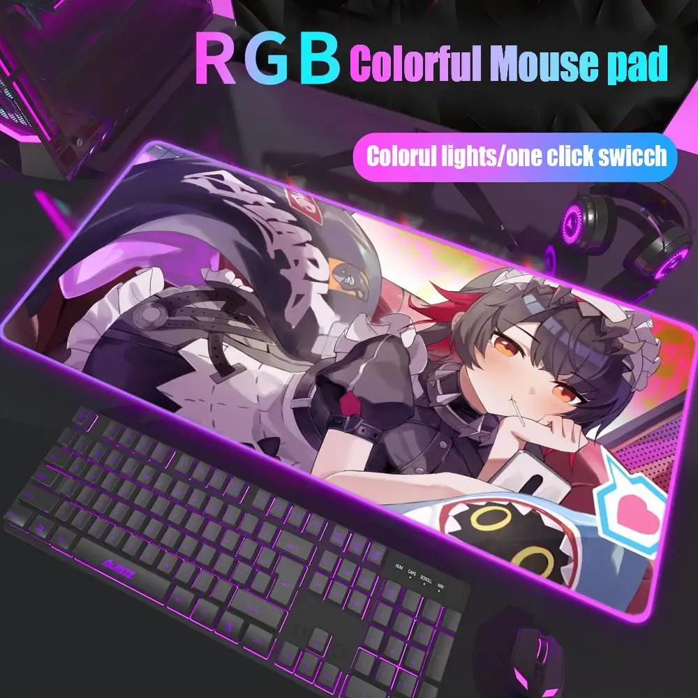 

Коврик для мыши ellen Joe, геймерский настольный коврик RGB, подсветка, светодиодный коврик для мыши, игровые аксессуары, настольный коврик, большой коврик для мыши с подсветкой