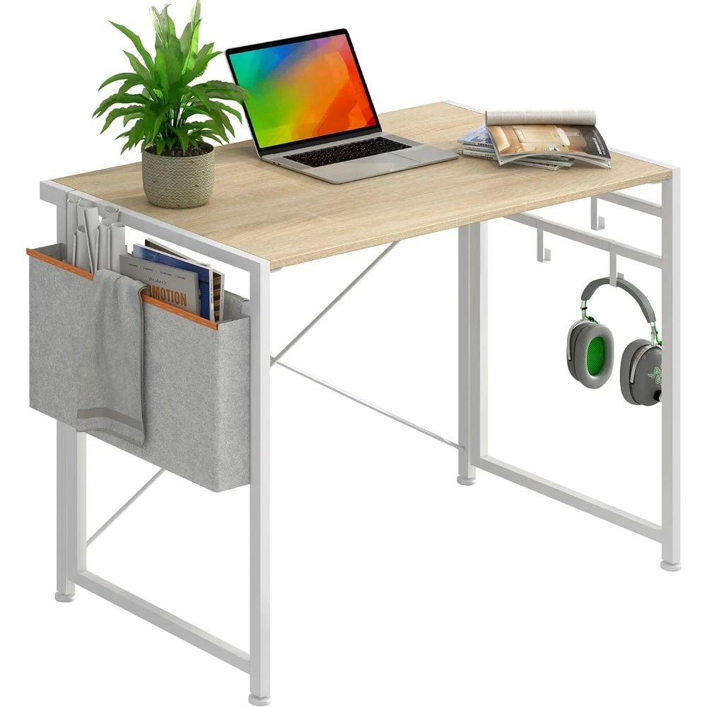 

33.5" Folding Desk with Storage Bag, Computer PC Desk Home Office Desk Study Writing Table for Small Space Offices,Easy Assembly