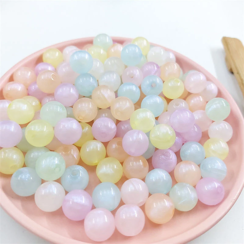 6mm 8mm 10mm Soft Light Acrylic Spacer Beads Round Shape Beads For Jewelry Making DIY Charms Bracelets Necklac Accessories