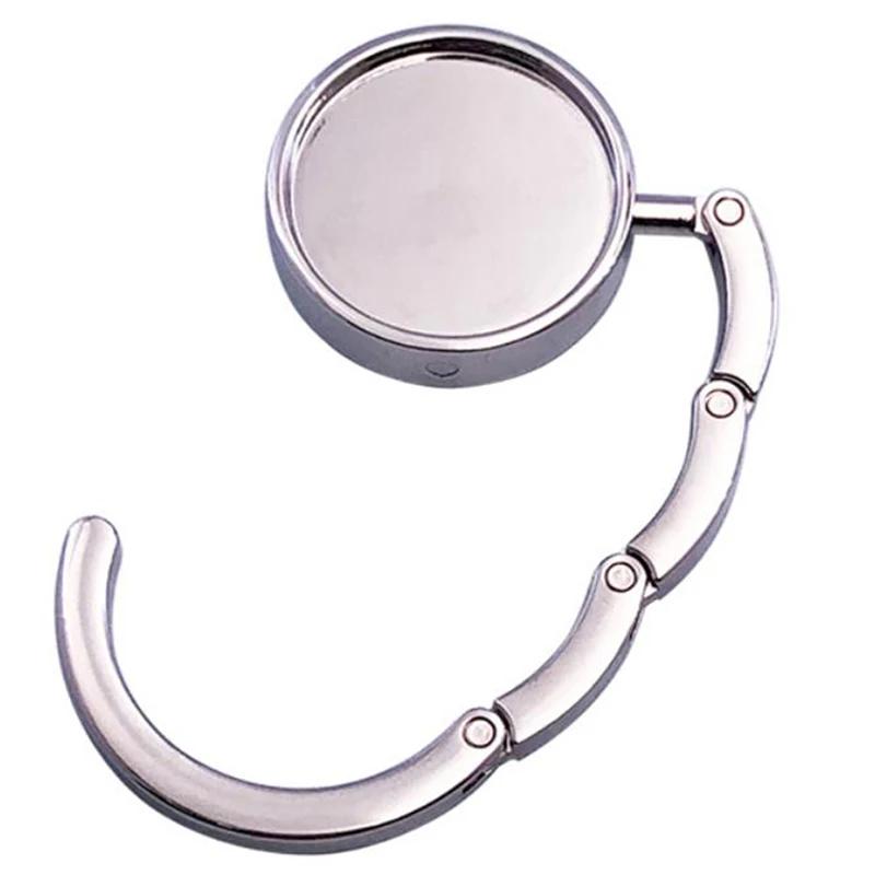 1 قطعة اللون الفضي المحمولة للطي سبيكة محفظة حقيبة يد حقيبة شماعات حامل خطاف الجدول هوك #4