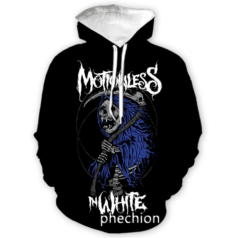 phechion New Fashion Men/Women Motionless In White 3D Print Casual Sweatshirt Hoodies Streetwear Men Loose Sport Hoodies H82