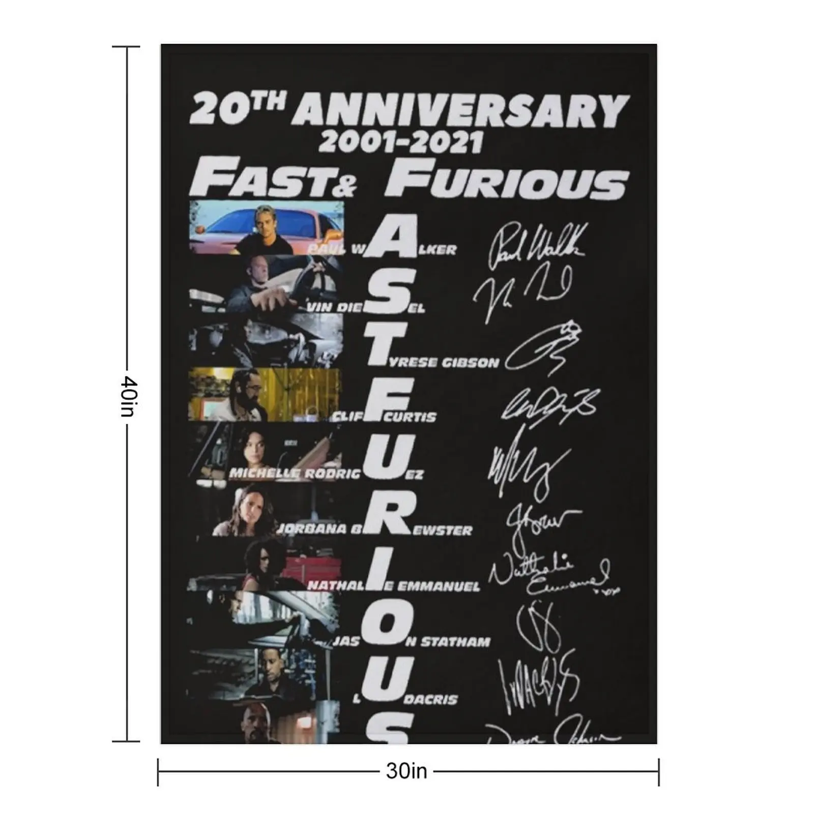 الذكرى العشرين 2001 2021 توقيعات سريعة غاضبة الكلاسيكية رمي بطانية فاخرة رقيقة لينة سرير أريكة البطانيات #3