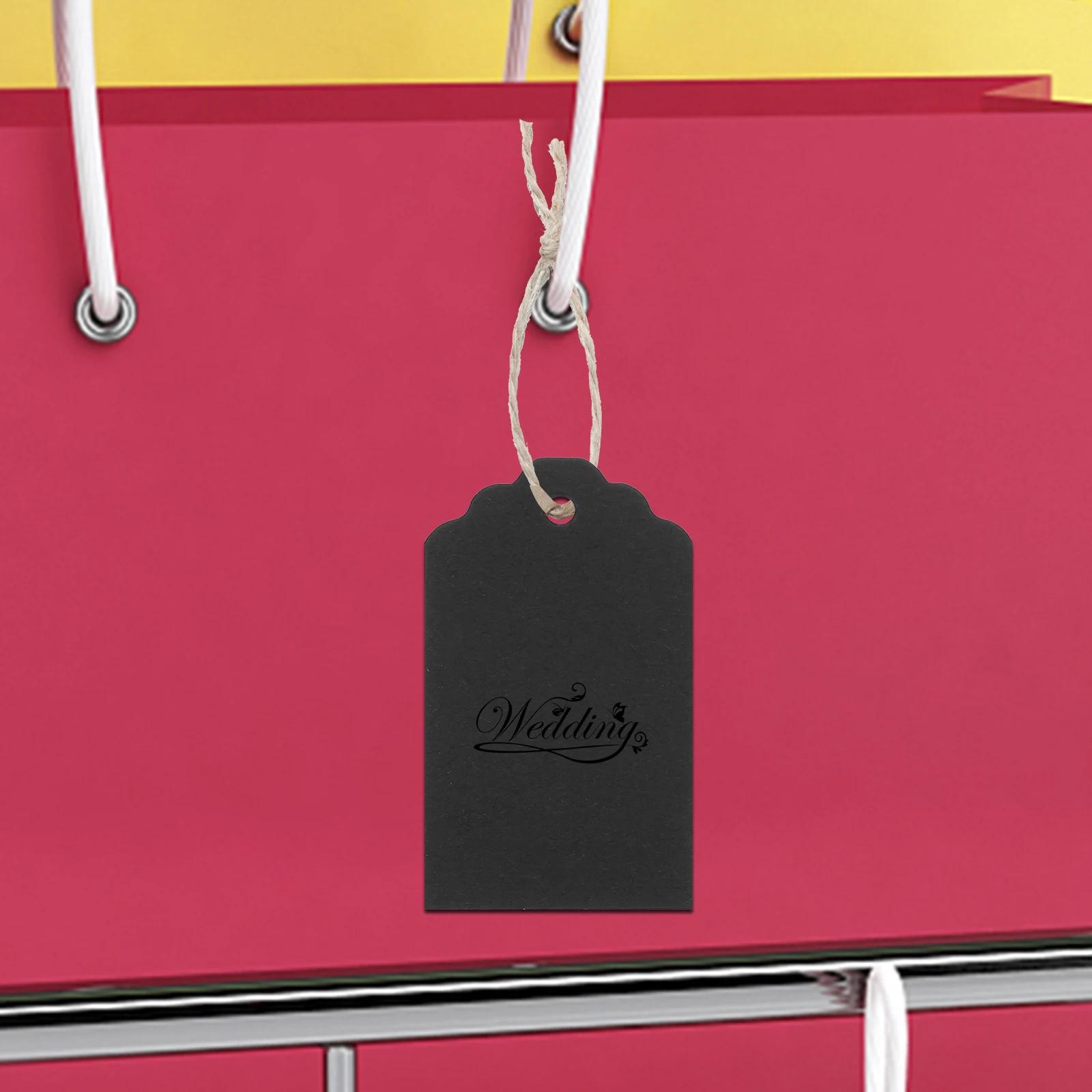 كرافت ورقة العلامات فارغة الزخرفية للكتابة هدية معلقة تسميات DIY الحاضر الأسود استحمام الطفل معرض الزفاف شارة السعر