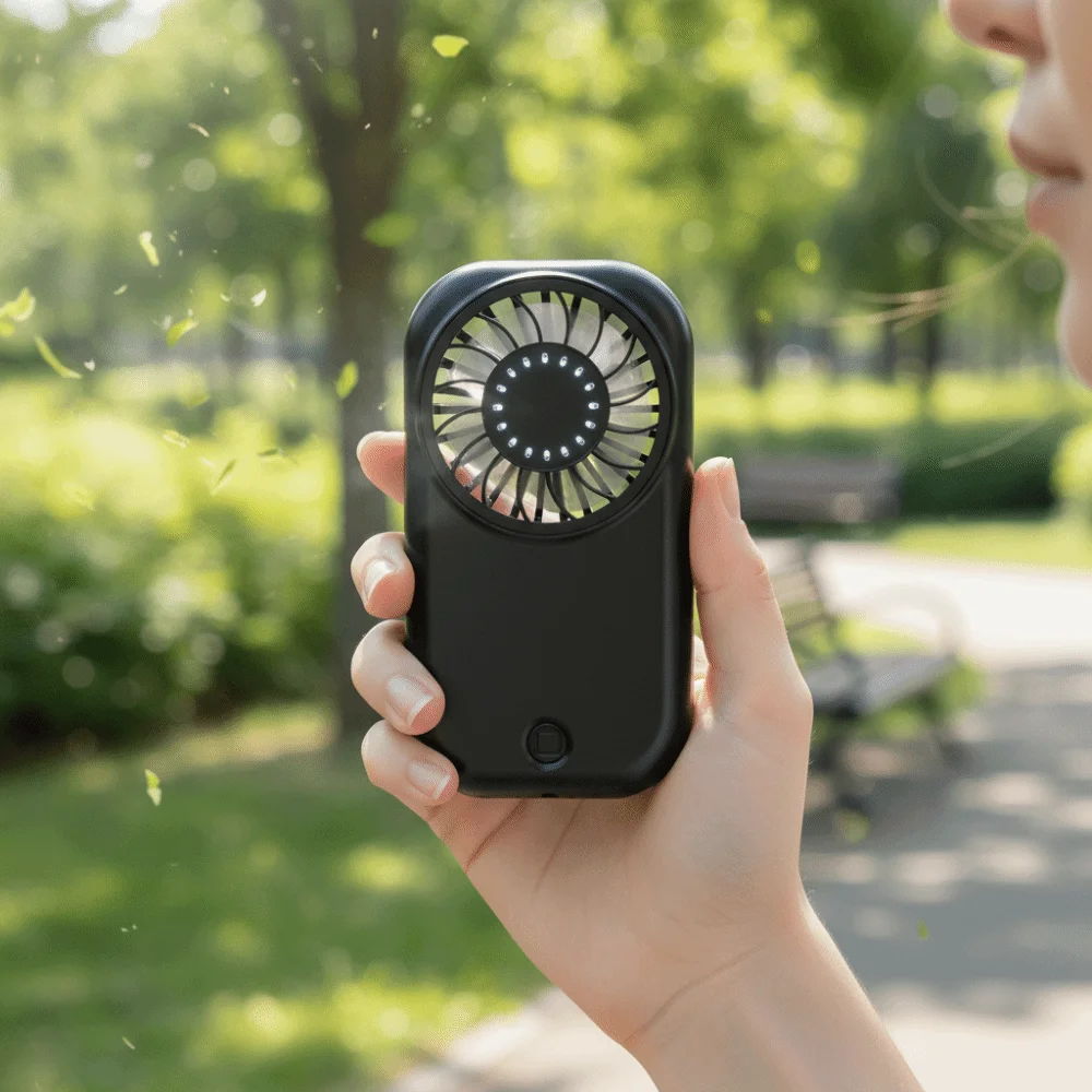 5-Speed Wind Portable Handheld Fan 1200mAh Battery Ultra-Thin Design Mini Handheld Fan Ultra-Quiet Operation Slim Folding